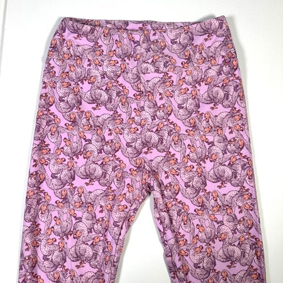 LuLaRoe DO DO Bird Pelican RARE Unicorn Pale Pink Lavender Leggings One Size OS - Picture 2 of 7